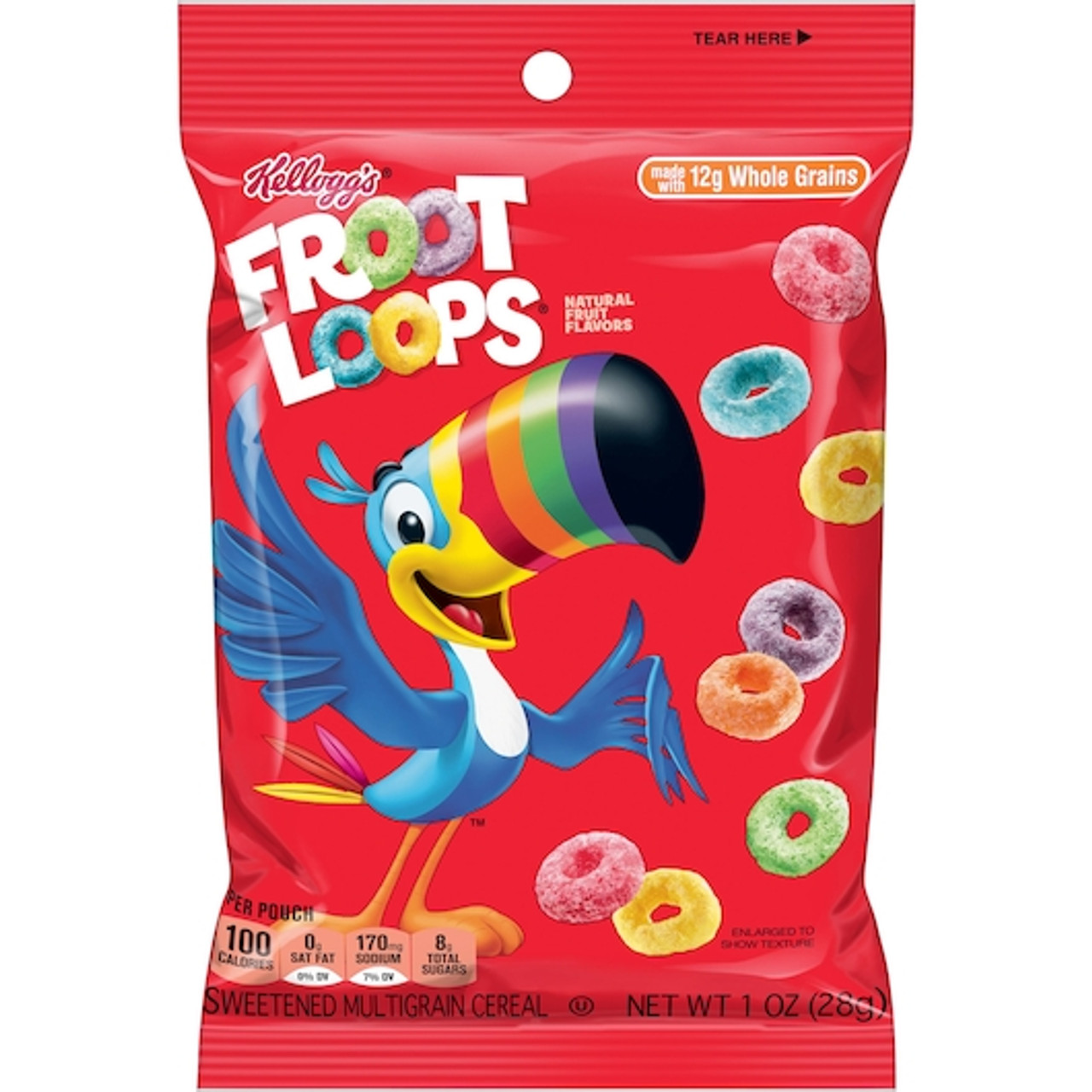 Kellogg Reduced Sugar Froot Loops Cereal, 1 Ounce, 96 Per Case