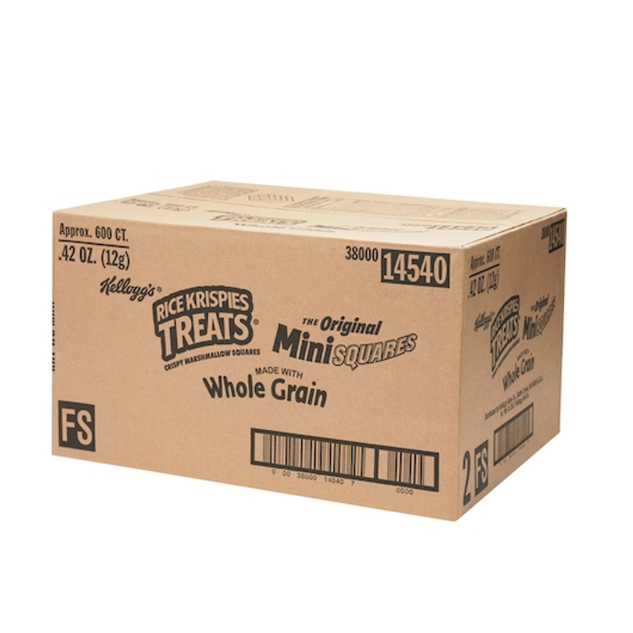 Kellogg Rice Krispies Treats Whole Grain Crispy Marshmallow Squares, 0.42 Ounces, 600 Per Case