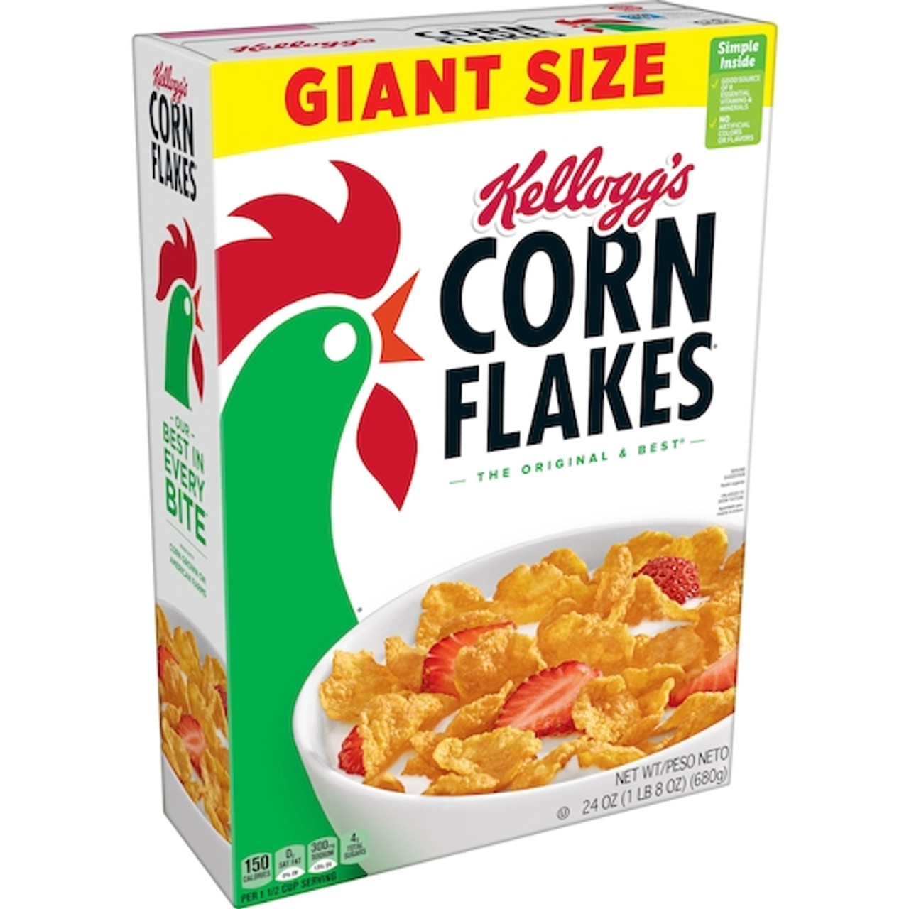 Kellogg s Corn Flakes Cereal Giant Size Box, 24 Ounce, 8 Per Case
