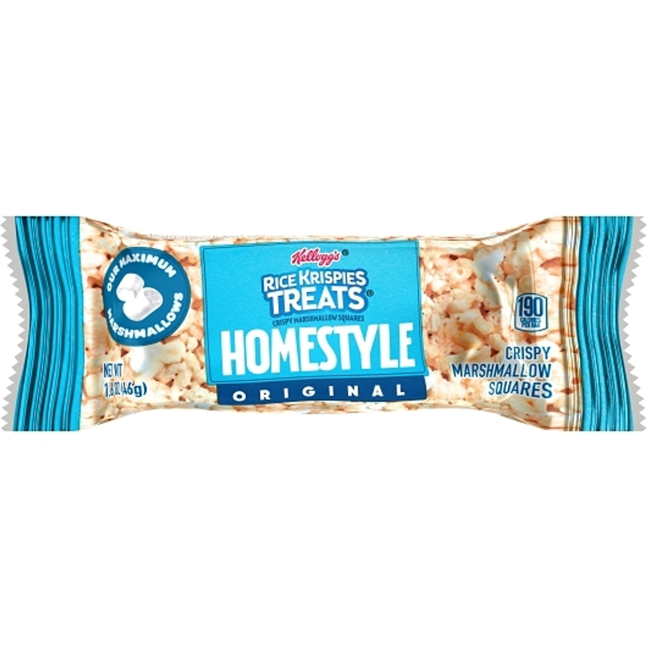 Kelloggs Rice Krispies Treats Homestyle Original Crispy Marshmallow Squares, 1.6 Ounce, 60 Per Case