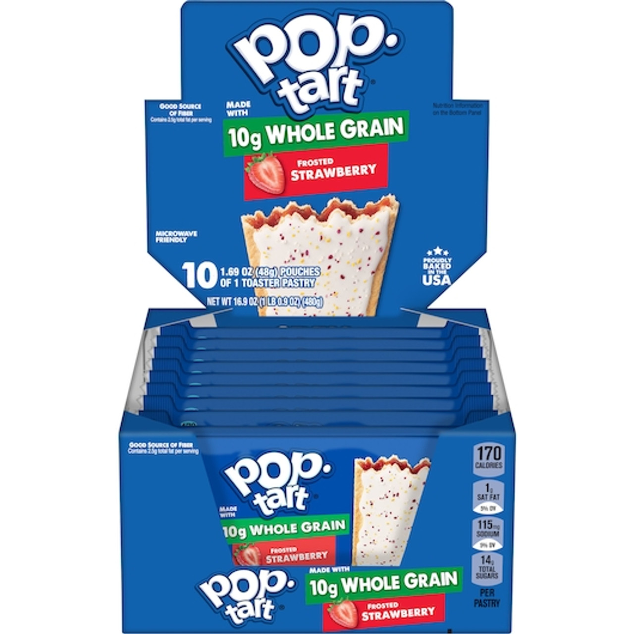 Kellogg s Whole Grain Frosted Strawberry Pastry, 1.69 Ounce, 10 Per Box, 12 Per Case