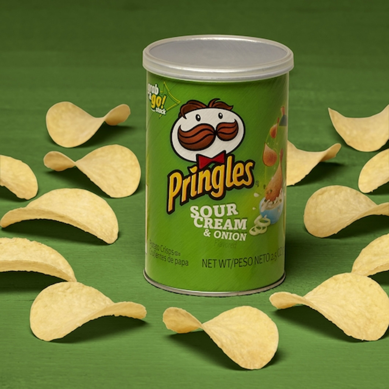 Pringles Grab & Go Sour Cream & Onion Potato Crisp, 2.5 Ounces, 12 Per Case