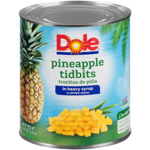 Dole Fancy Pineapple Tidbits In Heavy Syrup, 106 Ounce, 6 Per Case