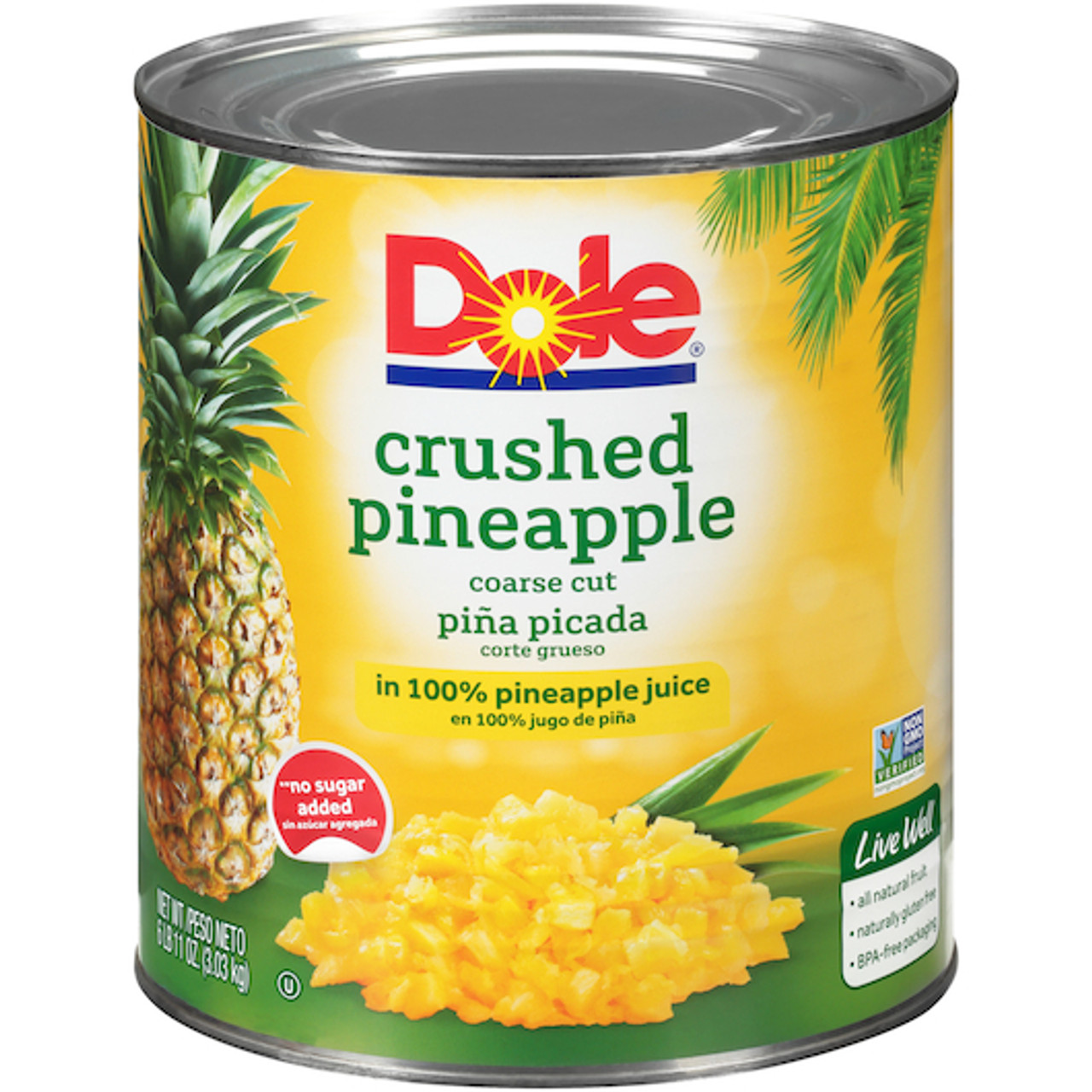 Dole Pineapple Crushed In Juice, 106 Ounce, 6 Per Case