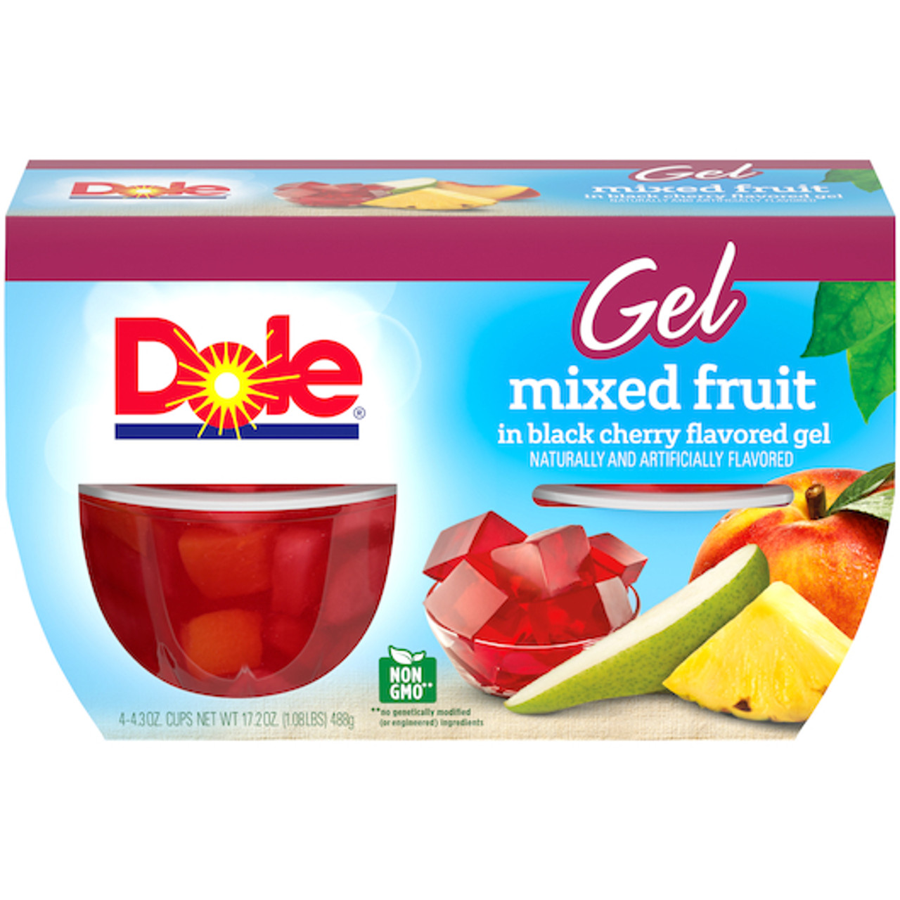 Dole Mixed Fruit In Black Cherry Gel, 17.2 Ounce, 6 Per Case