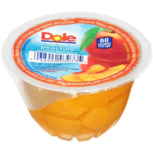 Dole Diced Peaches In 100% Juice, 4 Ounce, 36 Per Case