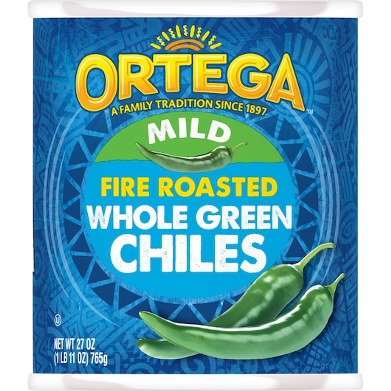 Ortega Fire Roasted Whole Green Chiles, 27 Ounces, 12 Per Case