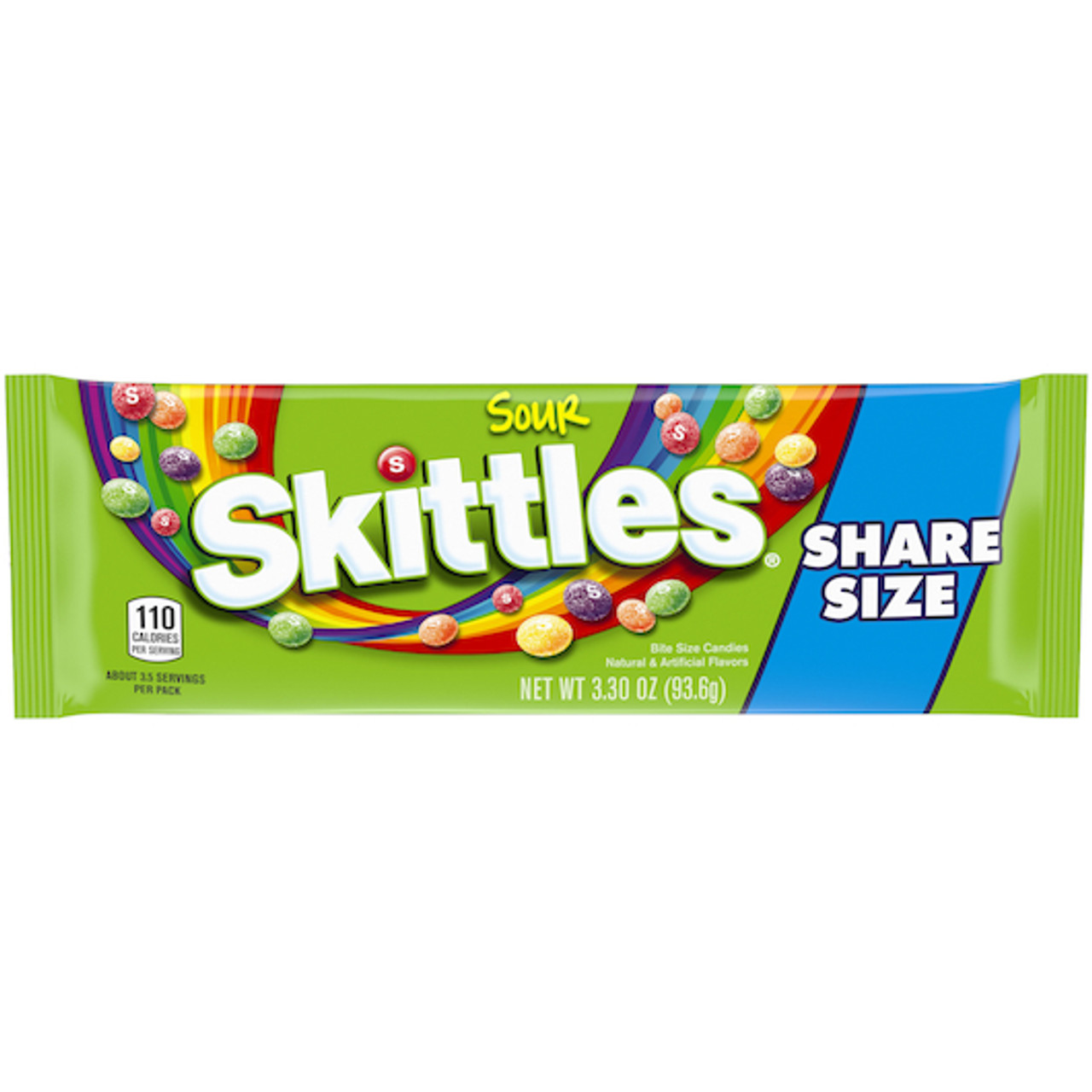 Skittles Tear/Share Sours Share Pack, 3.3 Ounce, 24 Per Box, 6 Per Case