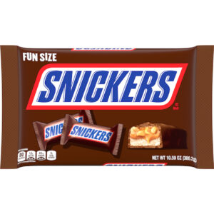 Snickers Funsize Display Ready Case, 10.59 Oz Bag, 18 Per Case