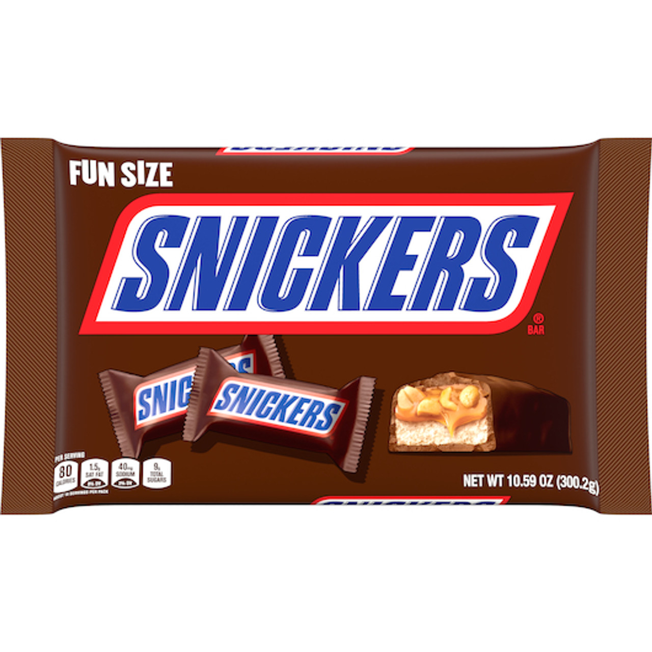 Snickers Funsize Display Ready Case, 10.59 Oz Bag, 18 Per Case