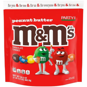M&M Peanut Butter Stand Up Pouch, 34 Ounce, 6 Per Case
