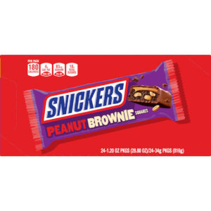 Snickers Peanut Brownie Single, 1.2 Ounce, 24 Per Box, 12 Per Case