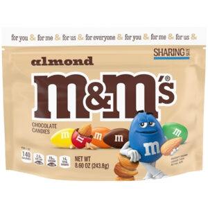 M&M s Almond Stand Up Pouch, 8.6 Ounce, 8 Per Case