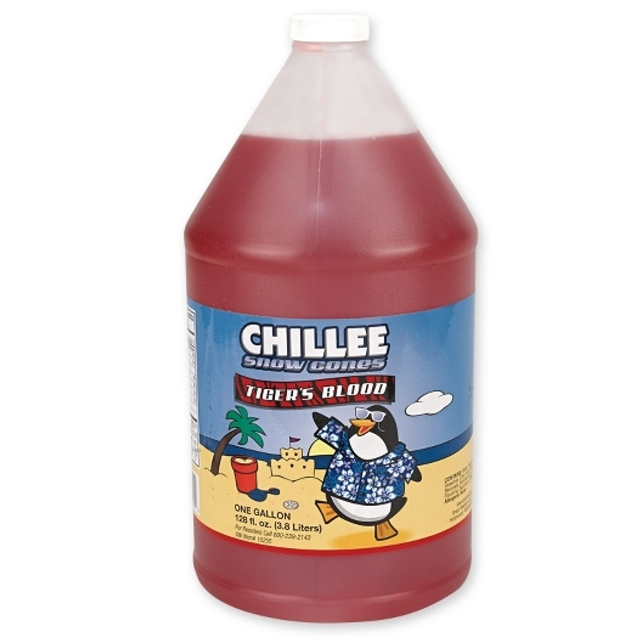 Chillee Snow Cone Tigers Blood Syrup, 1 Gallon, 4 Per Case