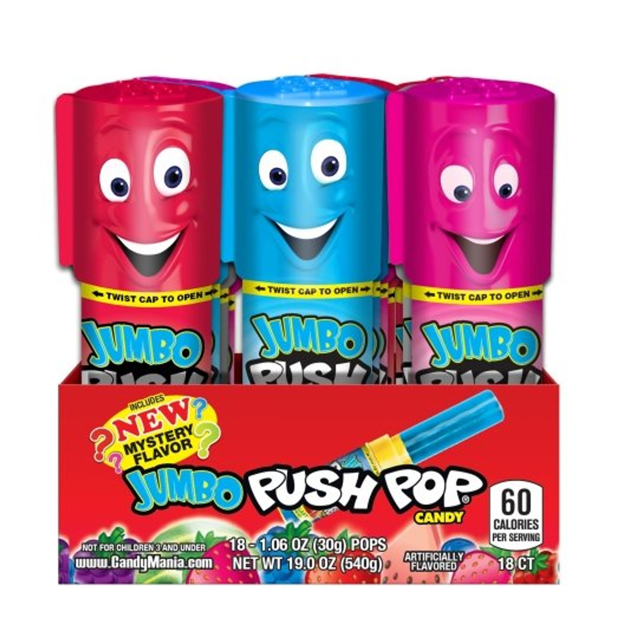 Push Pops Jumbo, 1.06 Ounces, 18 Per Box, 20 Per Case