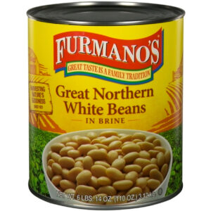 Furmanos Great Northern White Beans in Brine, 110 Ounce, 6 Per Case