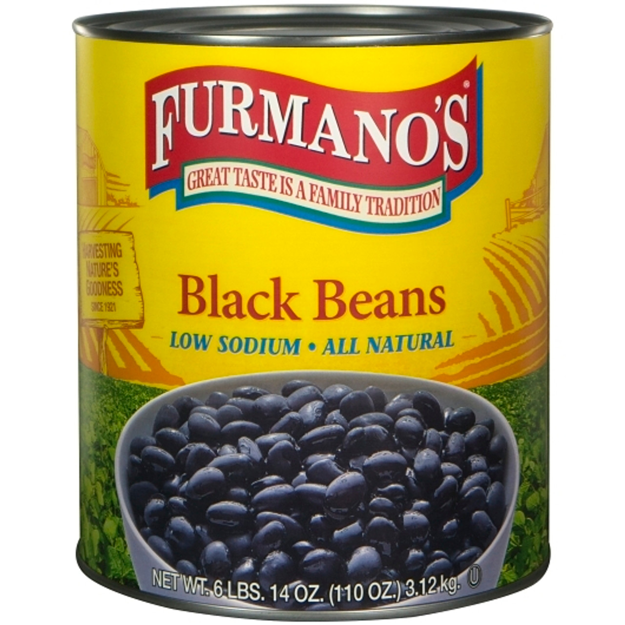 Furmanos Black Beans, 110 Ounce, 6 Per Case