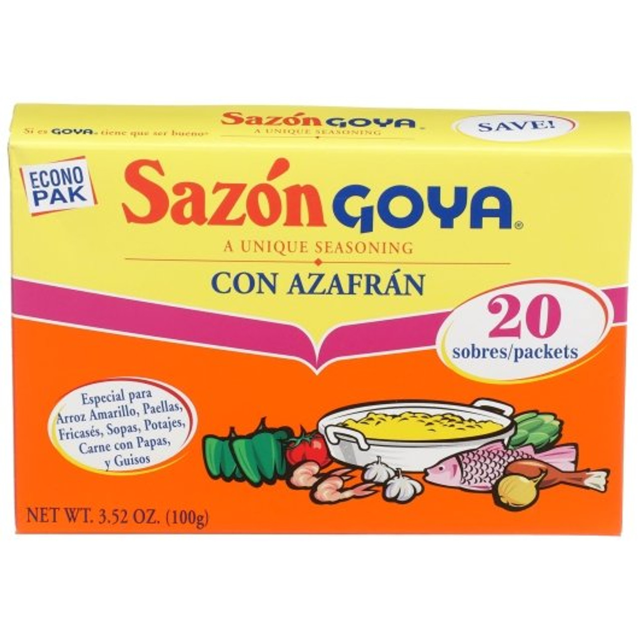 Goya Sazon Coriander/Achte, 1.41 Ounces, 36 Per Case