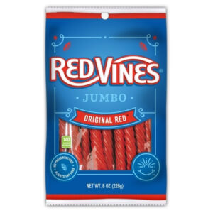 Red Vines Jumbo Original Red Twists Peg Bag, 8 Ounce, 12 Per Case