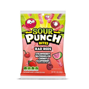 Sour Punch Rad Reds Bites, 5 Ounce, 12 Per Case