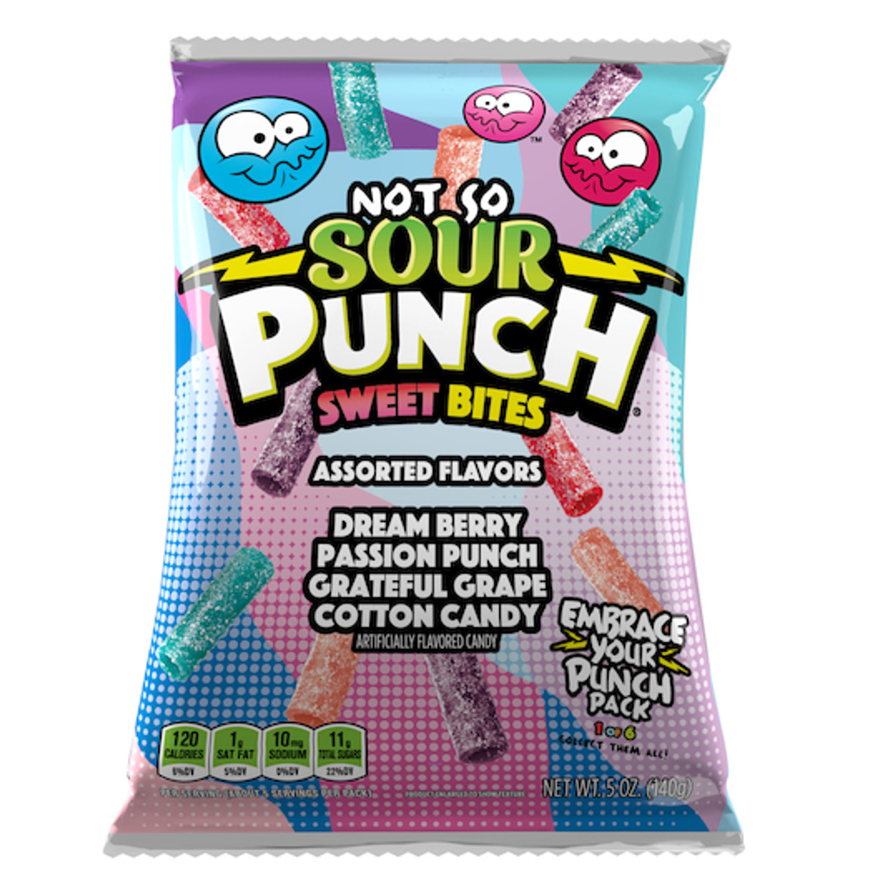 Sour Punch Dream Berry Sweet Bites Gummy Candy, 5 Ounce, 12 Per Case