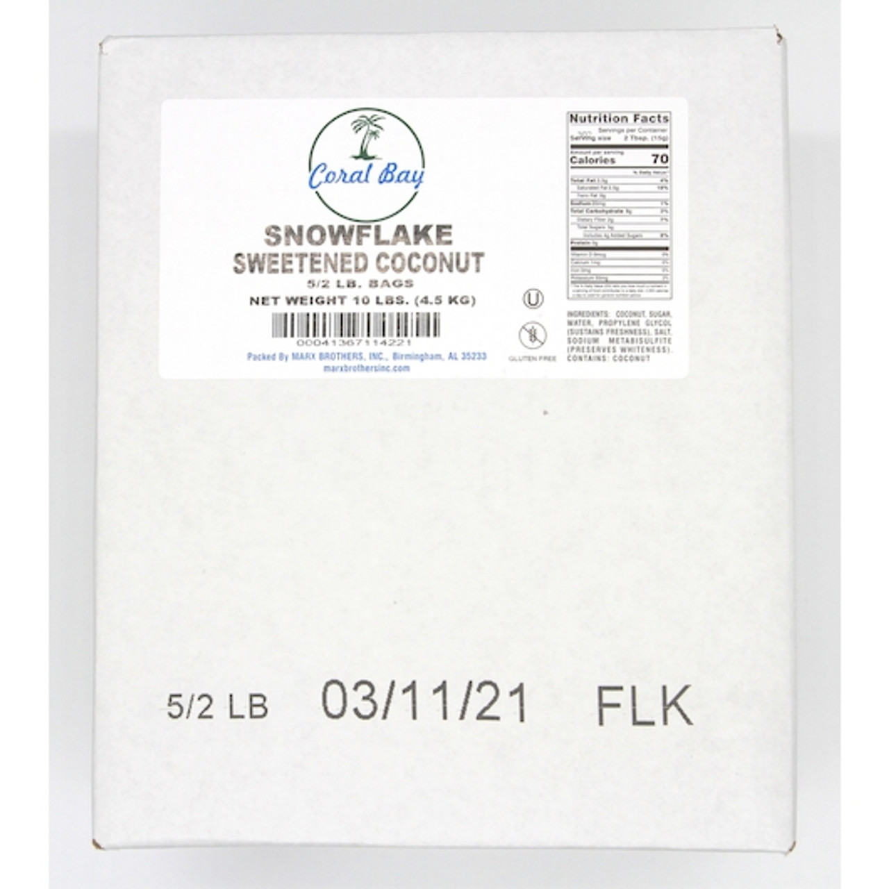 Coral Bay Coconut Snowflake, 2 Pounds, 5 Per Case