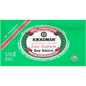 Kikkoman Less Sodium Preservative Free Soy Sauce Single Serve, 6 Milliliter, 500 Per Case