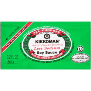 Kikkoman Less Sodium Preservative Free Soy Sauce Single Serve, 6 Milliliter, 200 Per Case