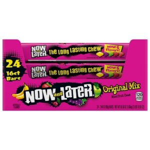 Now & Later Original Mix Bar Gummy Candy, 2.44 Ounce, 24 Per Box, 12 Per Case