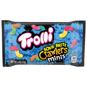 Trolli Sour Brite Crawlers Minis, 2 Ounce, 18 Per Box, 8 Per Case