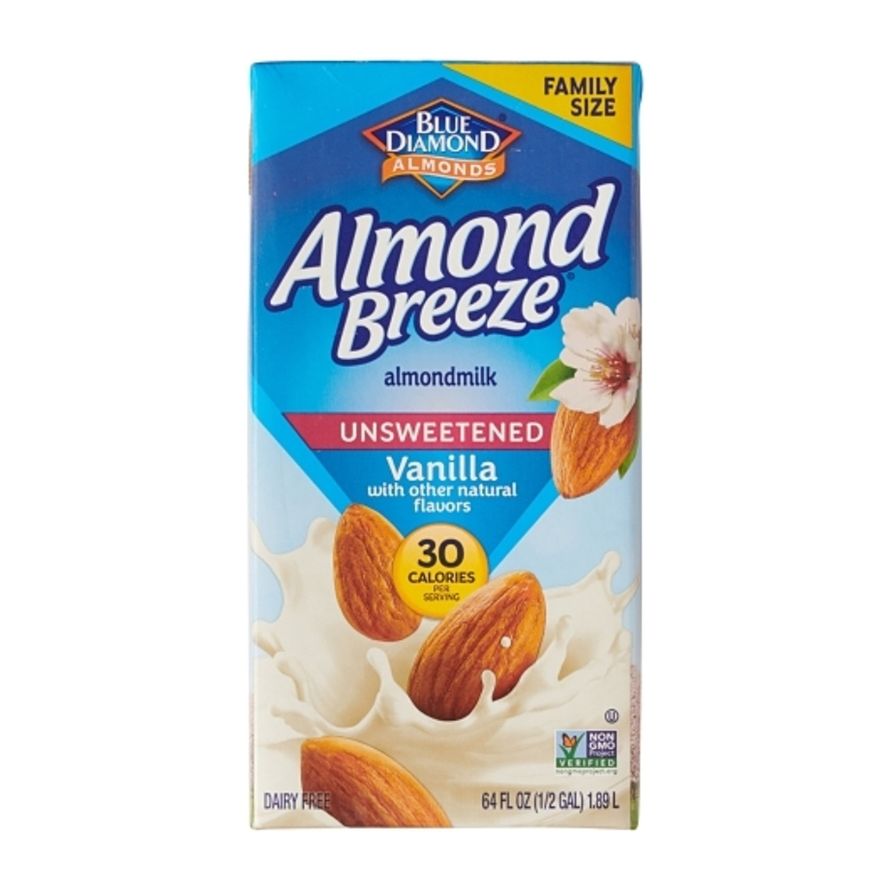 Almond Breeze Unsweetened Vanilla Almond Milk, 64 Ounce, 8 Per Case