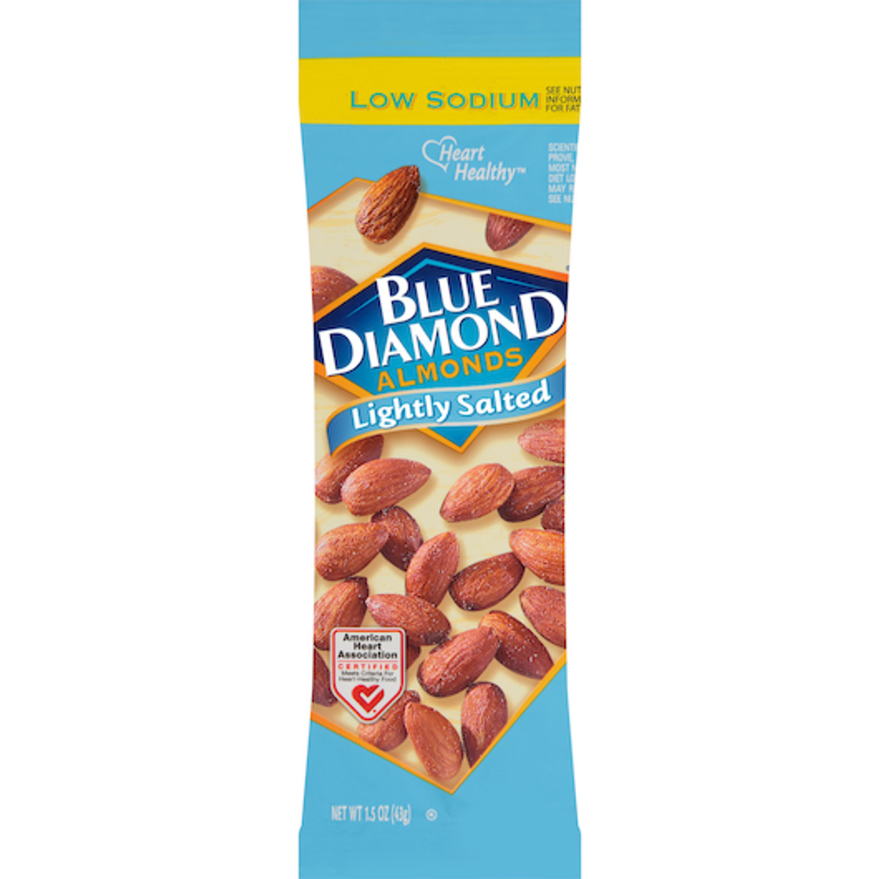 Blue Diamond Low Sodium Lightly Salted Almonds, 1.5 Ounces, 144 Per Case