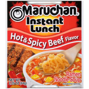 Maruchan Instant Hot & Spicy Beef Flavored Ramen Noodle Soup, 2.25 Ounces, 12 Per Case