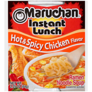 Maruchan Instant Hot & Spicy Chicken Flavored Ramen Noodle Soup, 2.25 Ounces, 12 Per Case