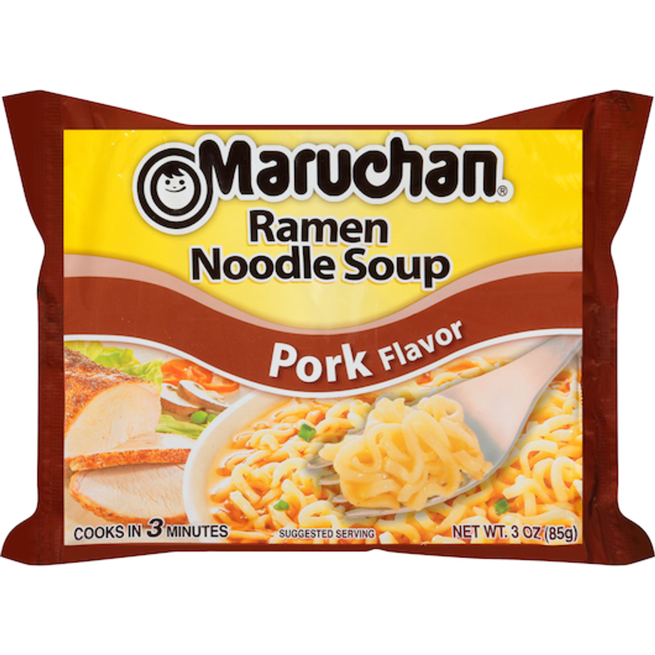 Maruchan Instant Pork Flavored Ramen Noodle Soup, 3 Ounces, 24 Per Case
