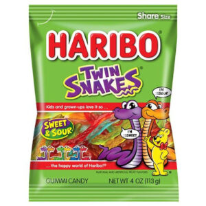 Haribo Twin Snakes Gummy Candy, 28.8 Ounce, 4 Per Case