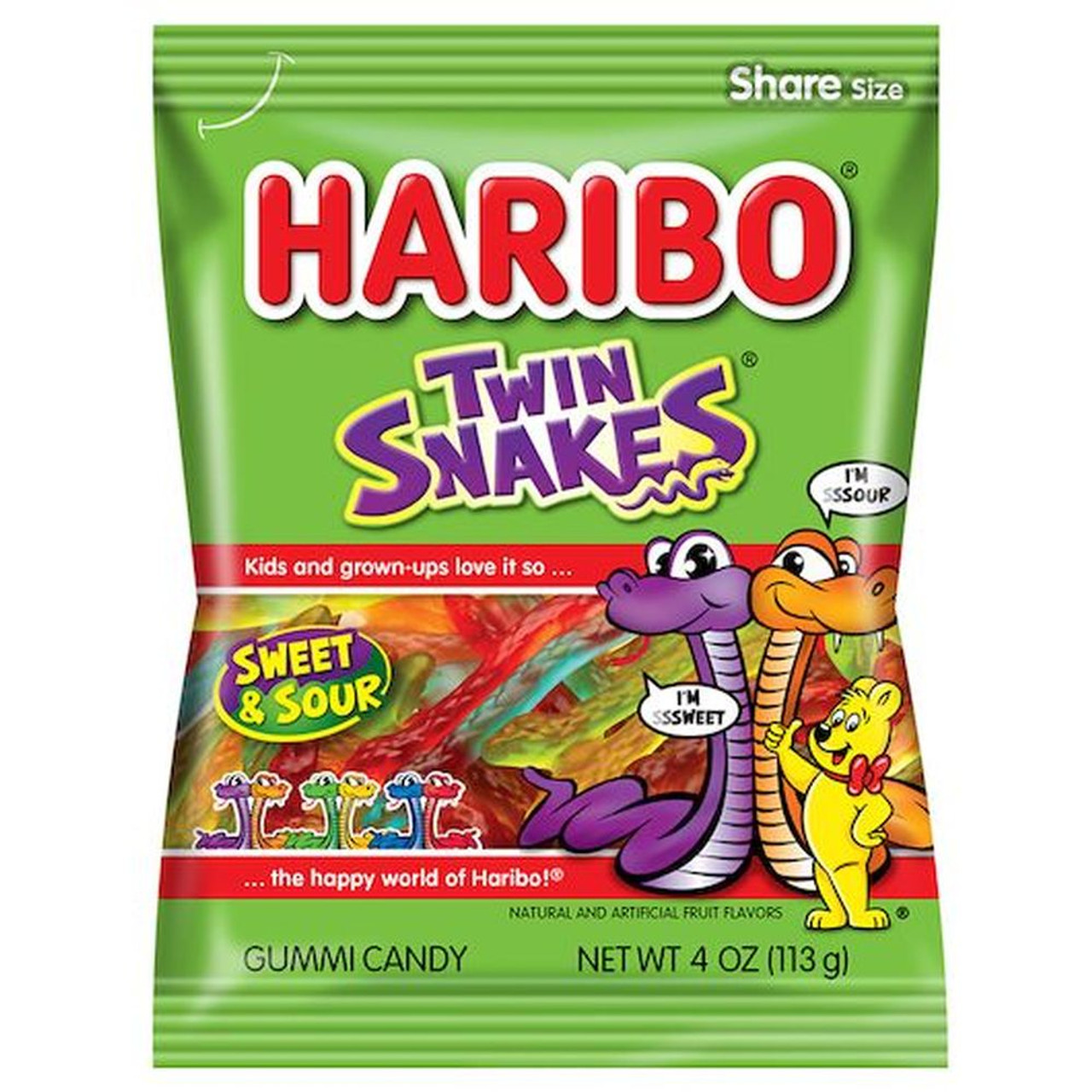Haribo Twin Snakes Gummy Candy, 28.8 Ounce, 4 Per Case