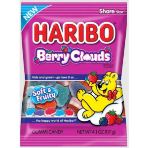 Haribo Berry Clouds Gummy Bears, 4 Ounce, 12 Per Case