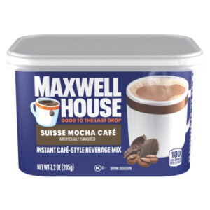 Maxwell House Instant Coffee Suisse Mocha, 7.2 Ounce, 8 Per Case