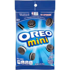 Oreo Big Bag Mini Chocolate Sandwich Cookie, 3 Ounces, 12 Per Case