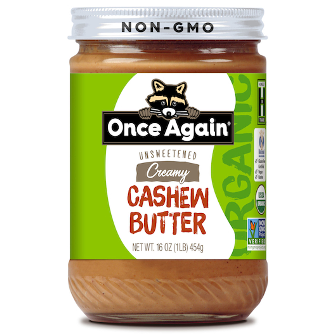 Once Again Nut Butter Organic Cashew Butter, 16 Ounces, 6 Per Case