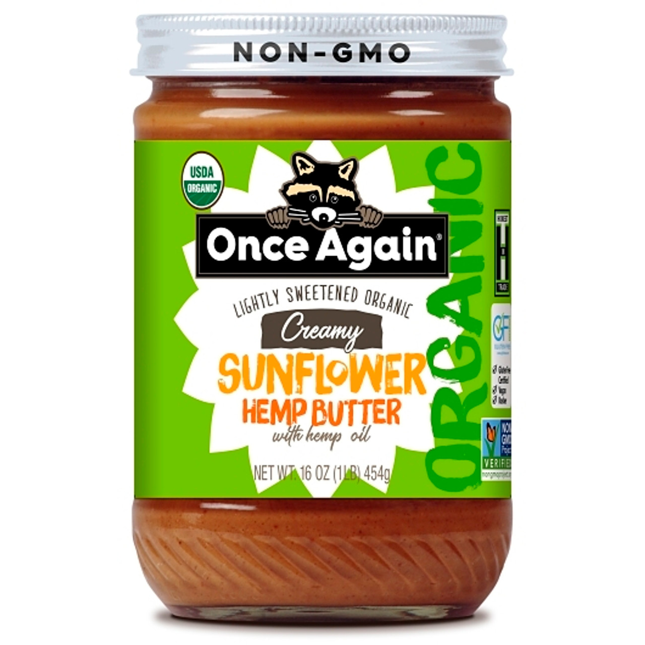 Once Again Nut Butter Organic Sunflower With Hemp Oil, 16 Ounces, 6 Per Case