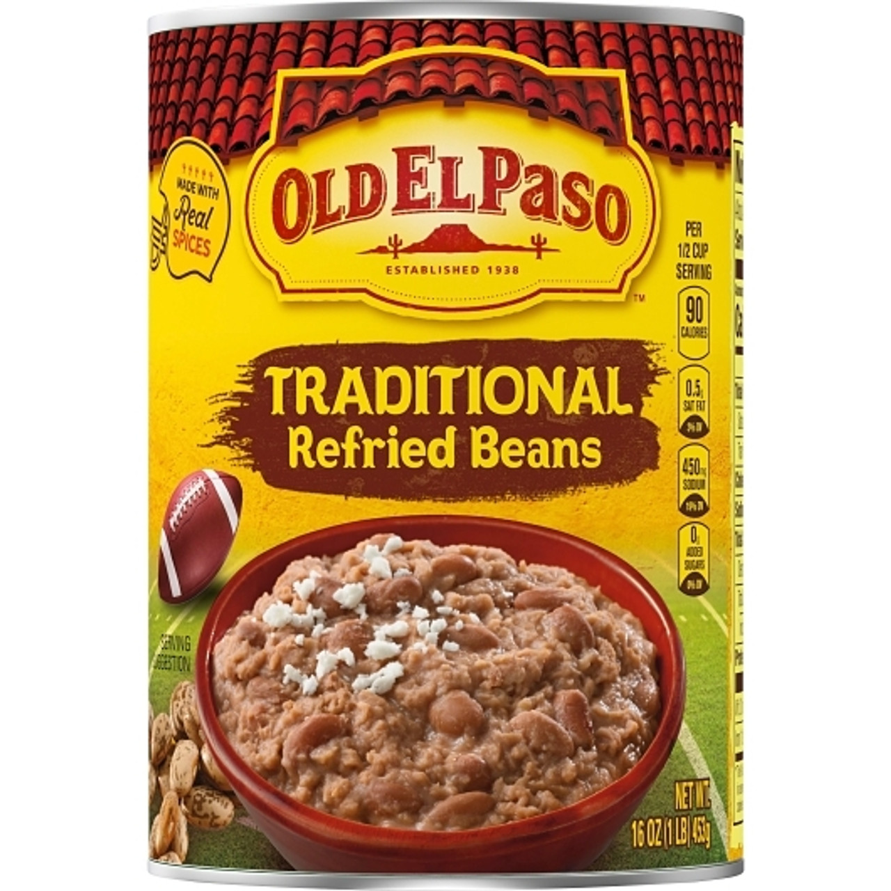 Old El Paso Traditional Refried Beans, 16 Ounces, 12 Per Case