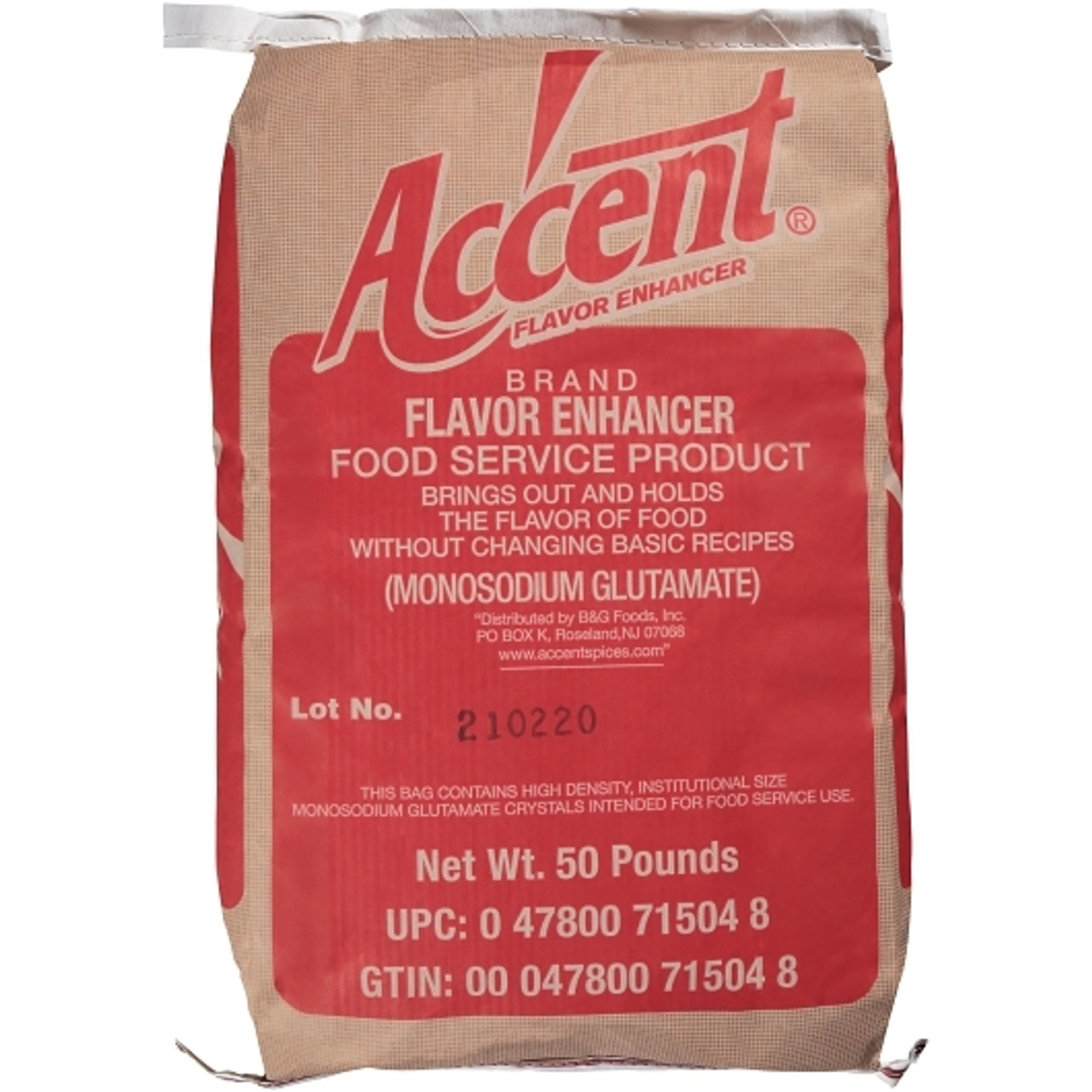 Accent Flavor Enhancer, 50 Pound, 1 Per Case