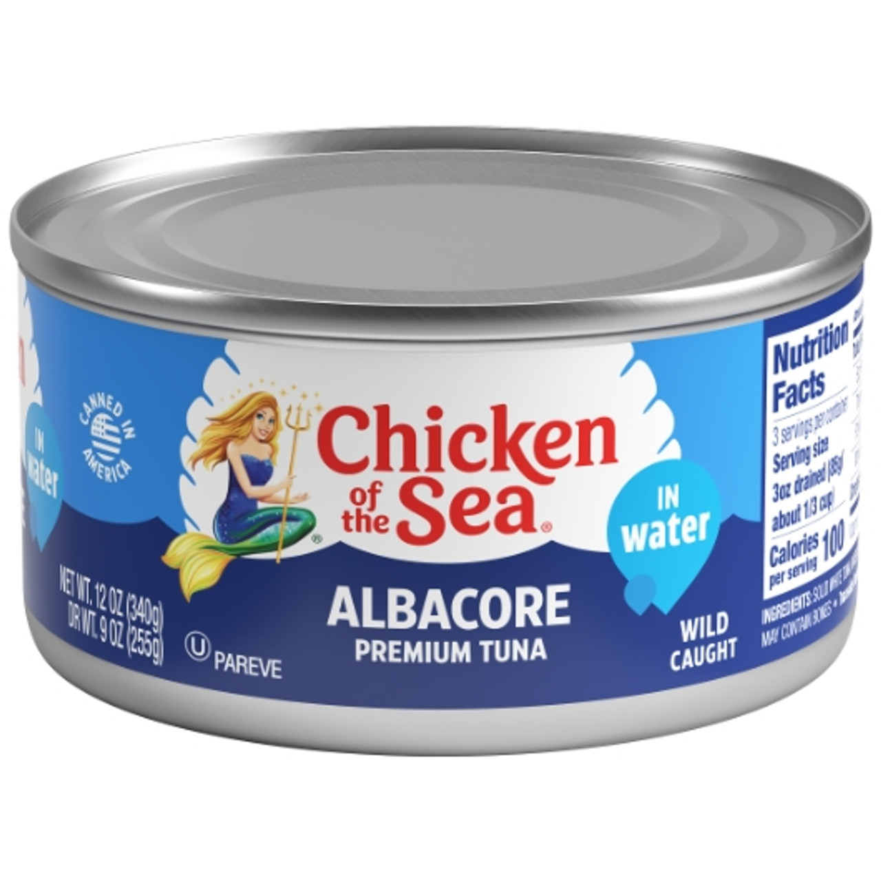 Chicken Of The Sea Solid Albacore Tuna In Water, 12 Ounces, 24 Per Case