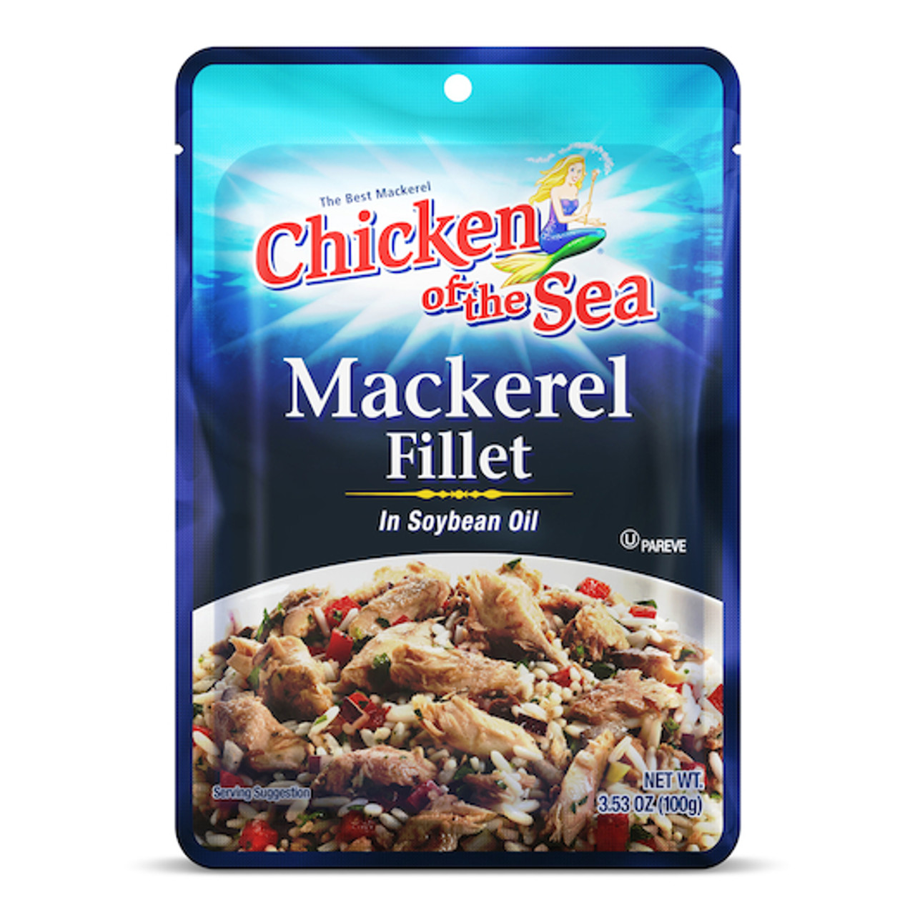 Chicken of the Sea Mackerel Fillet in Soybean Oil, 3.53 Ounce Pouch, 24 Per Case
