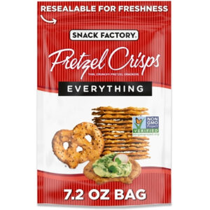 Snack Factory Pretzel Crisps Everything, 7.2 Ounce, 12 Per Case