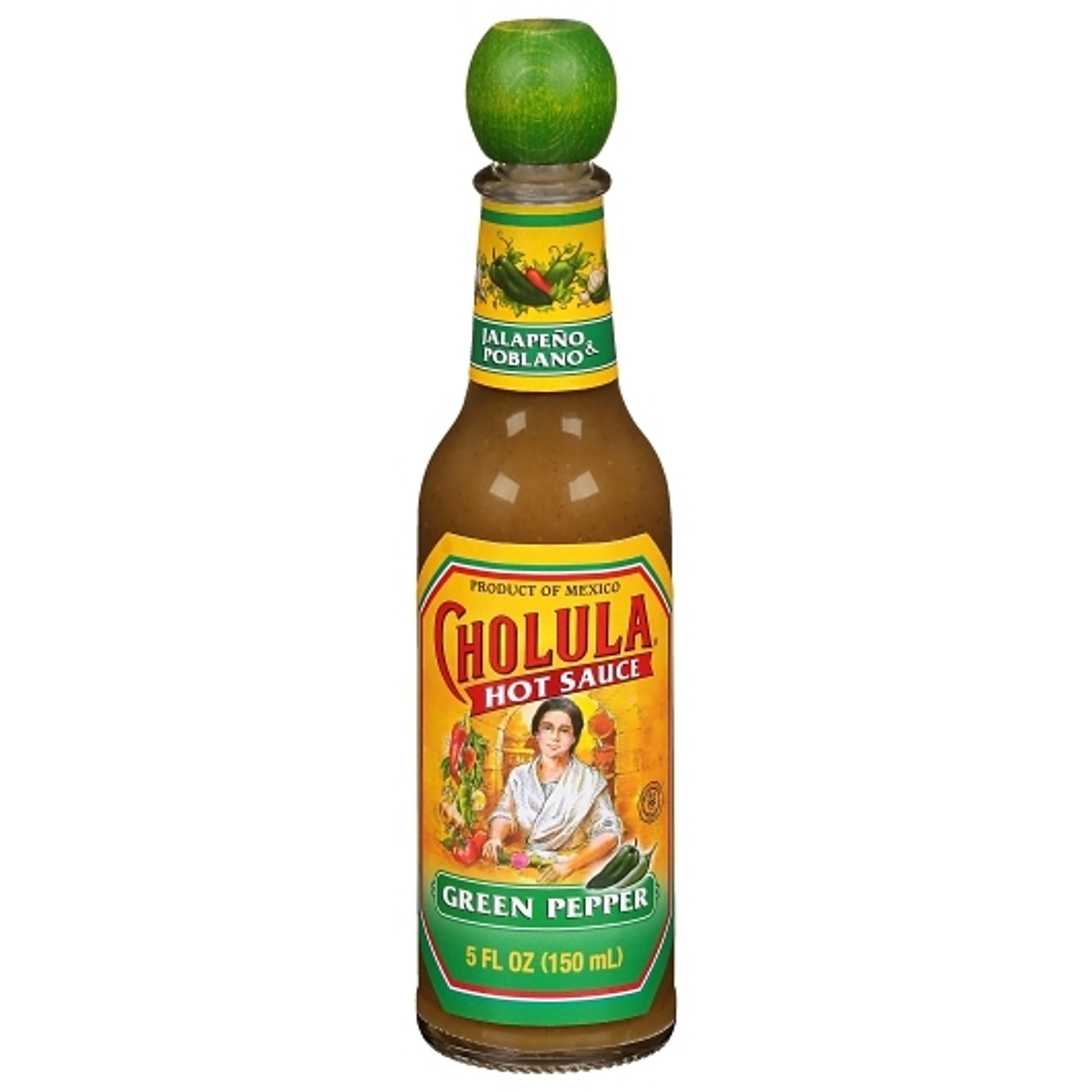 Cholula Green Pepper Hot Sauce Bottle, 5 Fluid Ounce, 24 Per Case