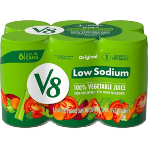V8 Low Sodium Vegetable Juice, 48 Per Case
