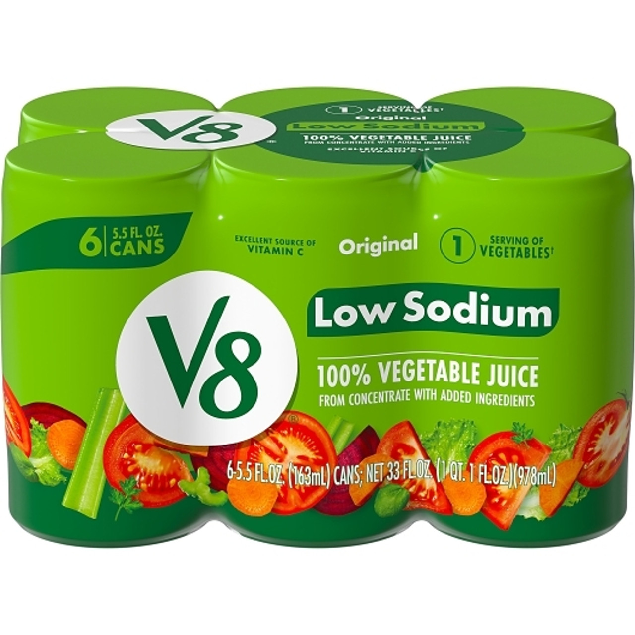 V8 Low Sodium Vegetable Juice, 48 Per Case